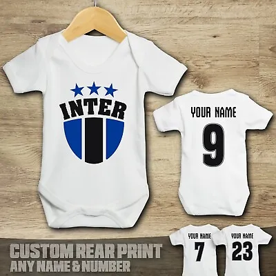 INTER MILAN Personalised Baby Vest Suit Grow Football • $14.91