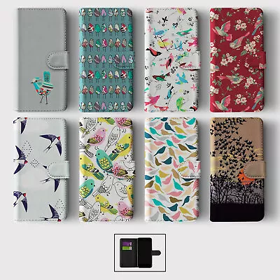 Case For Iphone 15 14 13 12 11 Se Wallet Flip Phone Cover Birds Birdies Flock • £8.99