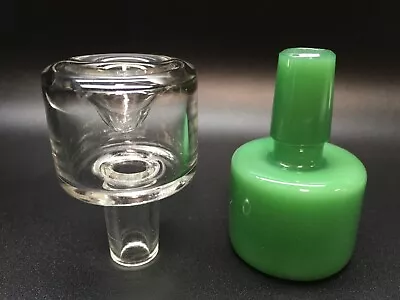 2 Pieces Cylinder Slide (E/Green & Clear)14mm Bowls For Tobacco Bongs Glass Pipe • $19.99