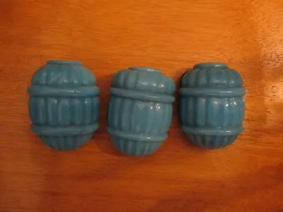 3 Vintage Blue Milk Glass Bird Cage Waterer • $24.99