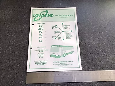 £5 • Buy Lowland Scottish Bus Group Timetable Route 62 X62 90 93 97 98 June 1993 Peebles