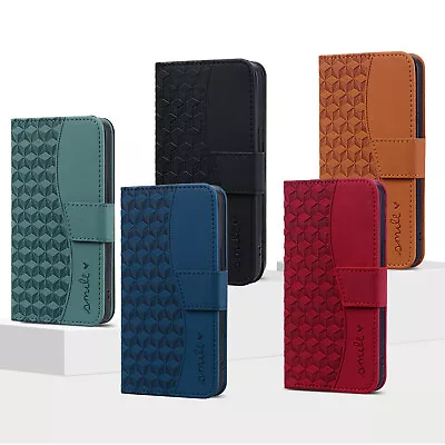 Flip 3D Embossed Patterned PU Leather Card Pocket Wallet Stand Case Lot Cover 4 • $18.69