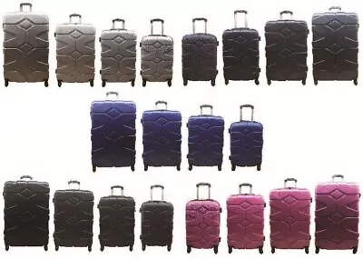 Hard Shell ABS Cabin Suitcase 4 Wheel Travel Luggage Trolley Lightweight Case • £39.99