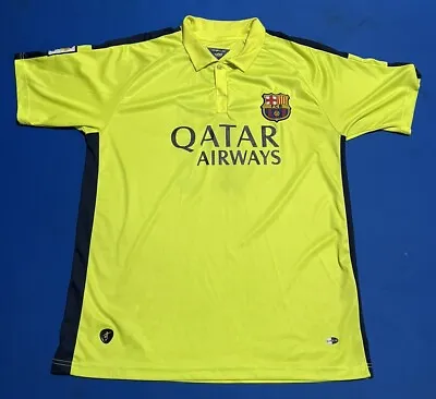 Fc Barcelona Soccer Jersey 2014-2015 Third Kit Shirt Mens Green Yellow XL Rep • $23.99