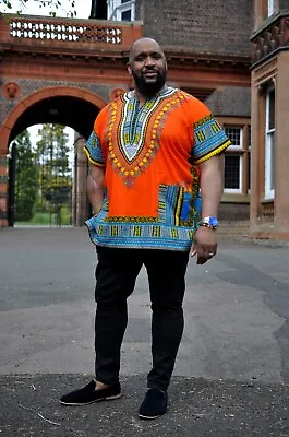 Orange  Unisex Dashiki Shirt/Dashiki Multi Men Dashiki Shirt / Women Dashiki • £13.99