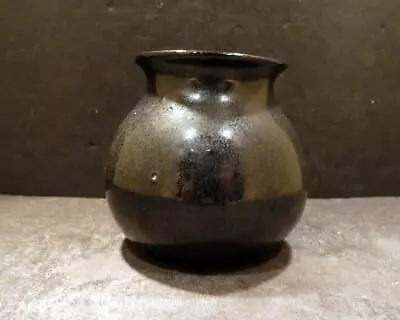 W. J. Gordy Black Glossy Glaze Vase - 3 1/2  - MINT • $95