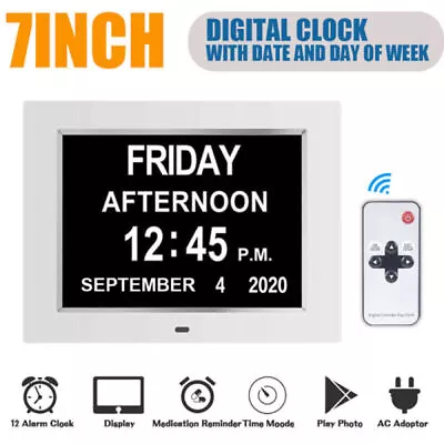 Digital Clock Calendar Date Alarm Clock Time Caring For The Elderly With Amnesia • £30.99