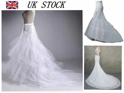 White 2-Hoop Mermaid /trailing Wedding Dress Bridal Petticoat Crinoline UK N1 • £17.27
