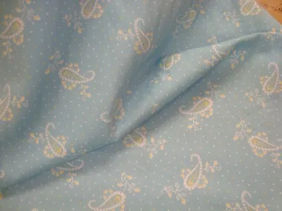 1 Of 30 Yds P Kaufmann Fabric Jubilee Turquoise Paisley Cotton Drapery 54  X 36  • $9.99