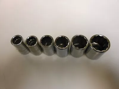 Vtg Craftsman 1/2  Drive METRIC 6 Pc Socket Set Lot 12 Pt 13MM - 22MM USA • $9.95