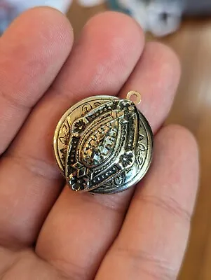 Vintage Mid Century Leaf Pendant Locket Silver Tone Worn C8 • $5.99