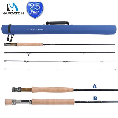 Maxcatch Fly Rod 3/4/5/6/7/8WT IM12 High Modulus Nano Carbon Fiber W/ Warranty • $178