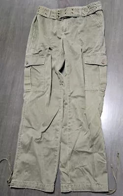 DKNY Donna Karen Vintage Women's Cargo Pants Size 6 W/Belt Green • $26.95