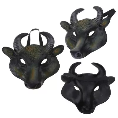 Realistic PU 3D Bull Head Horror Half Face Mask Animals Cosplay Masks Halloween • $14.67