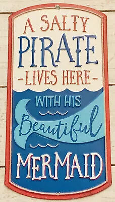 Nautical Metal Hanging Sign Pirate Mermaid Plaque Wall Mount Ships Fast! • $11.95