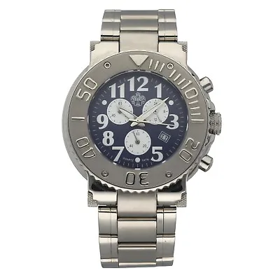 SUG 1883 51205-517 Chronograph Stainless Steel 44mm Blue Dial Quartz Men's Watch • $98