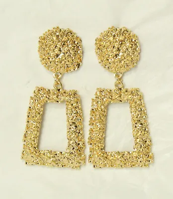 Gold Ladies Gypsy Retro Vintage Big Hip Hop Fashion Chunky Dangle Drop Earrings • $7