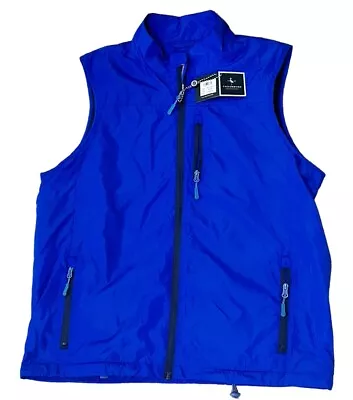 NEW W/ Tags Tailorbyrd Chambray Men's LRG Performance Blue Vest Fleece Lined • $32.99