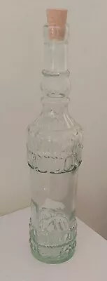 HOME DECOR Vintage Glass Decorating Bottle Raised Design Made In Spain  • $15