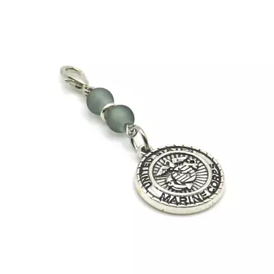 United States Marine Corps Purse Charm Zipper Pull Keychain Handmade Gift • $12.49