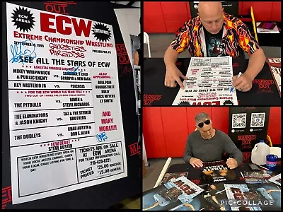 ECW Signed Gangstas Paradise 12x18 Poster Sandman Whipwreck Molineaux WWE Proof • $129.99