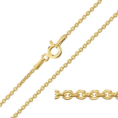 £17 • Buy 9ct Yellow Gold Plated On Sterling Silver 1.5mm TRACE Chain Necklace