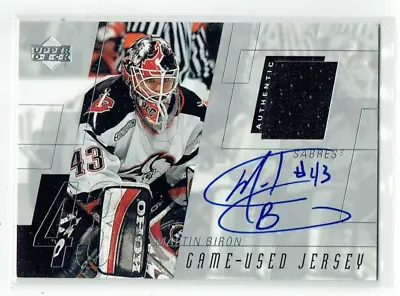 00-01 UD Upper Deck Game-Used Jersey  Martin Biron  Auto  Jersey • $24.99