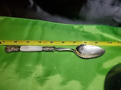 Engraved Jam Preserve Spoon W/Mother-of-pearl Handle • $35