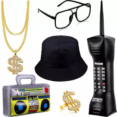 80s 90s Hip Hop Costume Rapper Fancy Dress Outfit Party Supply Accessories AU- • $29.49