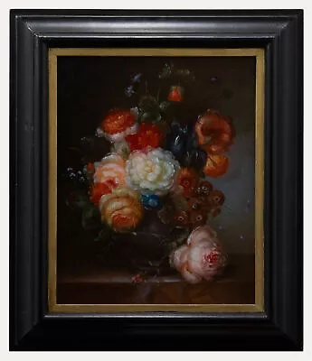 D. Marten - Framed 20th Century Oil Still Life Of Flowers In A Urn • $292.21