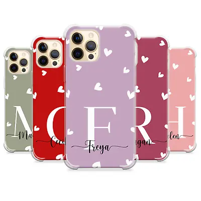 Personalised Phone Case Mini Hearts Name Silicone Cover For IPhone 15 14 13 7 SE • £6.29