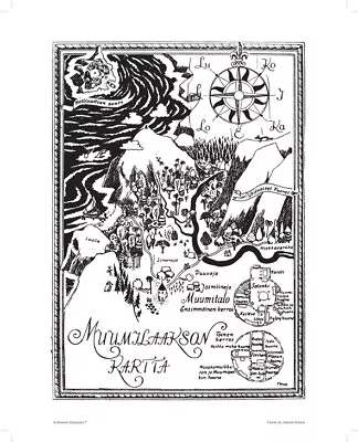 Moomin Poster Map Of Moomin Valley English 50 X 70 Cm • $22.50