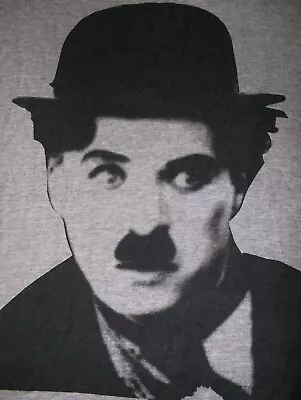 Cool Charlie Chaplin Mens Grey T-shirt Size Large • £10