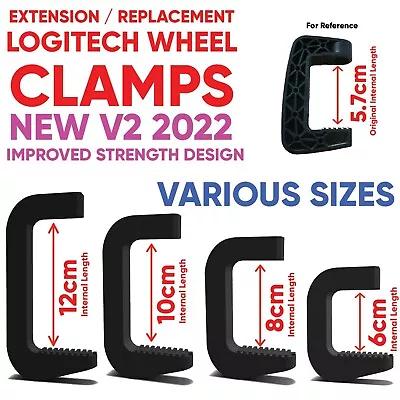 V2 Extended / Replacement Clamps / Legs Mounts Logitech G25 G27 G29 G920 Wheel • £21.99