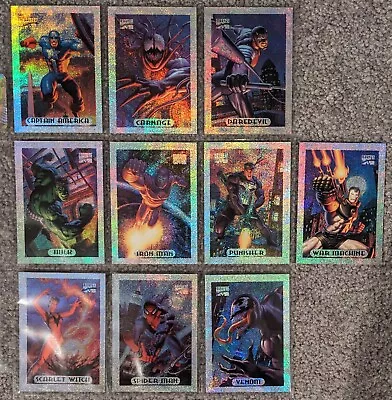 1994 Fleer Marvel Masterpieces Silver Holofoil 10 Card Complete Set Hildebrandt • $45.50