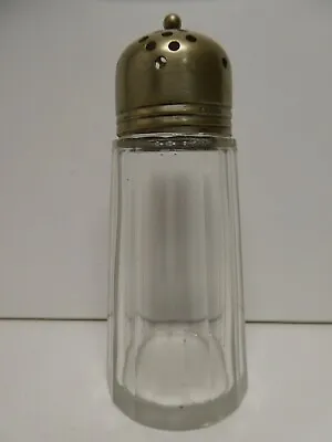 Edwardian Glass Epns Metal Lid Sugar Shaker Jar Bottle  • $18.66