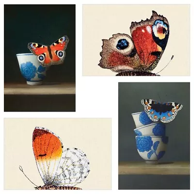 🚨 IKEA Art Cards - Postcards YLLEVAD Four Butterflies 10x15 Cm (4 Cards Pack) • £6.25