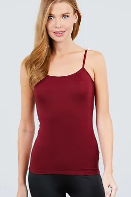 CAMI Camisole With Built In Shelf BRA Adjustable Spaghetti Strap Layer Tank Top • $9.99