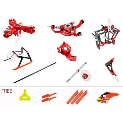 Microheli CNC Triple Blades Performance Package (RED) - BLADE MCPX BL2 • $194.99