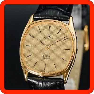 Vintage [N-MINT] OMEGA De Ville New BATT Cal.1365 Quartz Gold Men Watch 191.0099 • $299