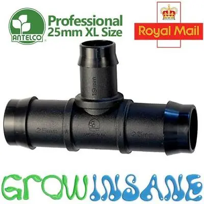 Antelco 25mm To 19mm Reducing Tee XXL Garden Irrigation Pipe Fitting Connector • £4.49