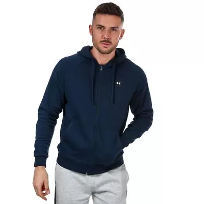Men's Hoodie Under Armour Rival Fleece Full Zip Hooded Jacket In Blue • £20.99