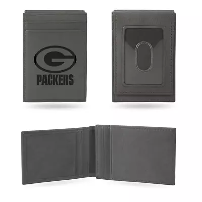 Nfl Green Bay Packers Wallet Gray Front Pocket Laser Engraved • $23.99