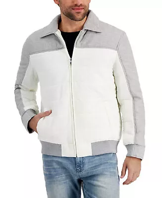 Alfani Men's Colorblocked Jacket In Winter Ivory-Size 2XL • $49.99