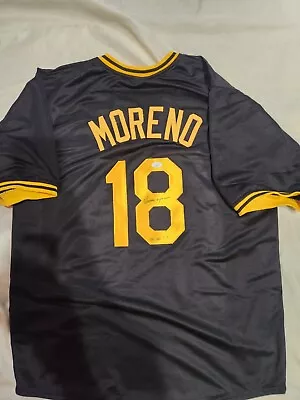 Omar Moreno Signed Custom Jersey Auto Autograph Certified Size XL Inscription  • $49.99