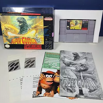 Super Godzilla (Super Nintendo SNES 1993) CIB Complete - Game Box Manual • $75