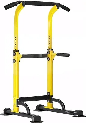 Power Tower Dip Station Pull Up Bar Home Gym Adjustable Height Strength Training • $88.99