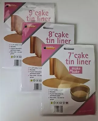 Birthday Christmas Wedding Bake Cake Tin Non Stick Reusable Liner 7 8 9 Inch • £7.50