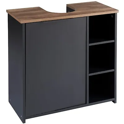 Black Under Sink Cabinet For Storing Away Your Bathroom Accessories With Shelves • £72.99