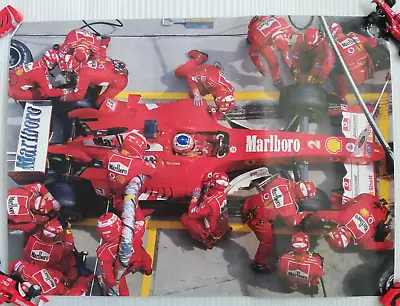 Marlboro Ferrari F1 Poster Race Car Pitstop Schumacher 2004 • $11.99